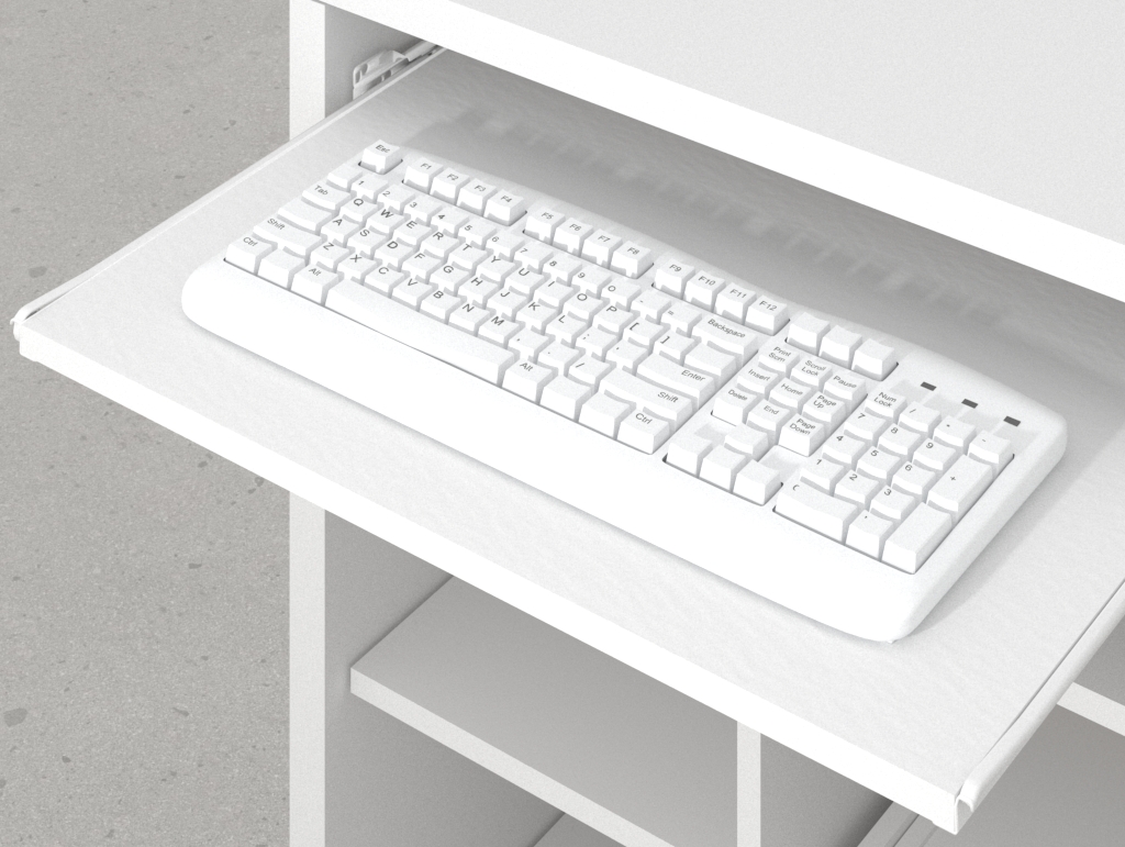 Bandeja para teclado del mueble de recepción compacto Foster blanco
