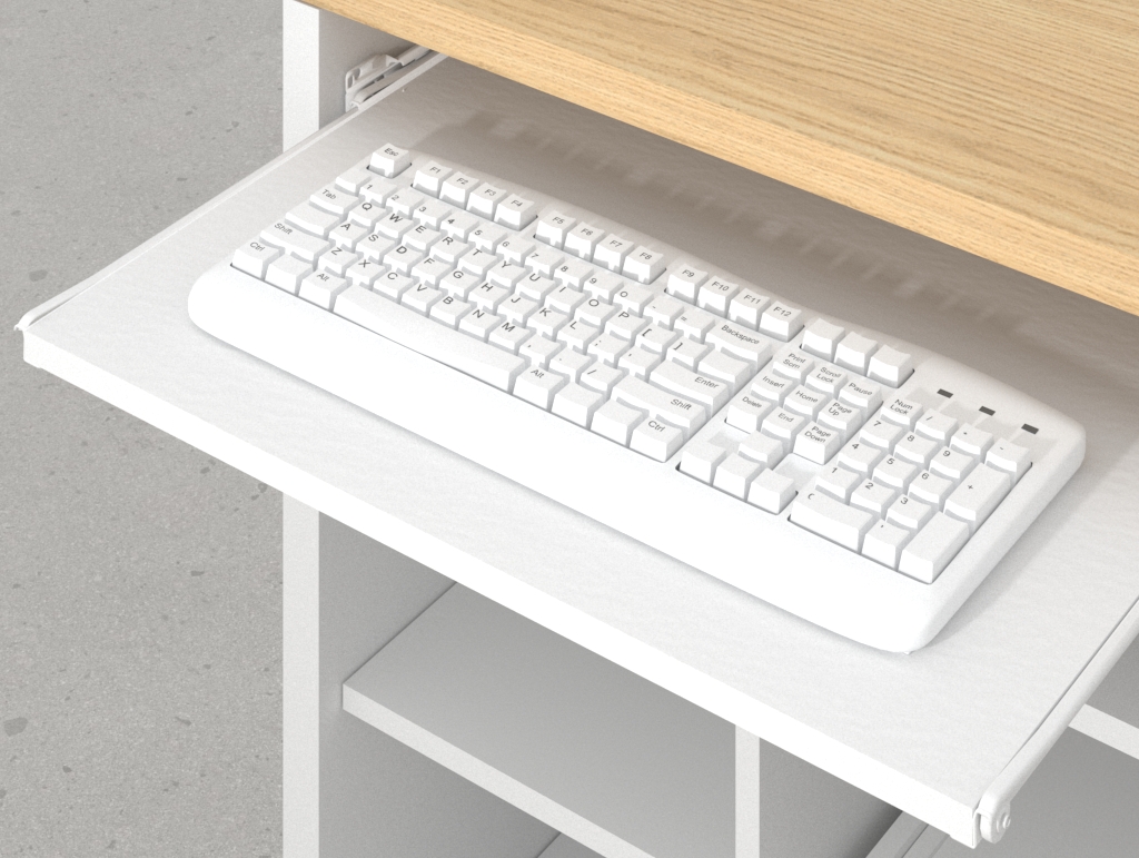 Bandeja para teclado del mostrador para tienda Hoffman blanco