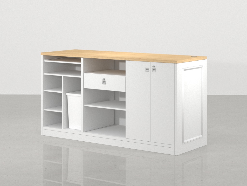 Mostrador para tienda Hoffman blanco 198 x 68 cm